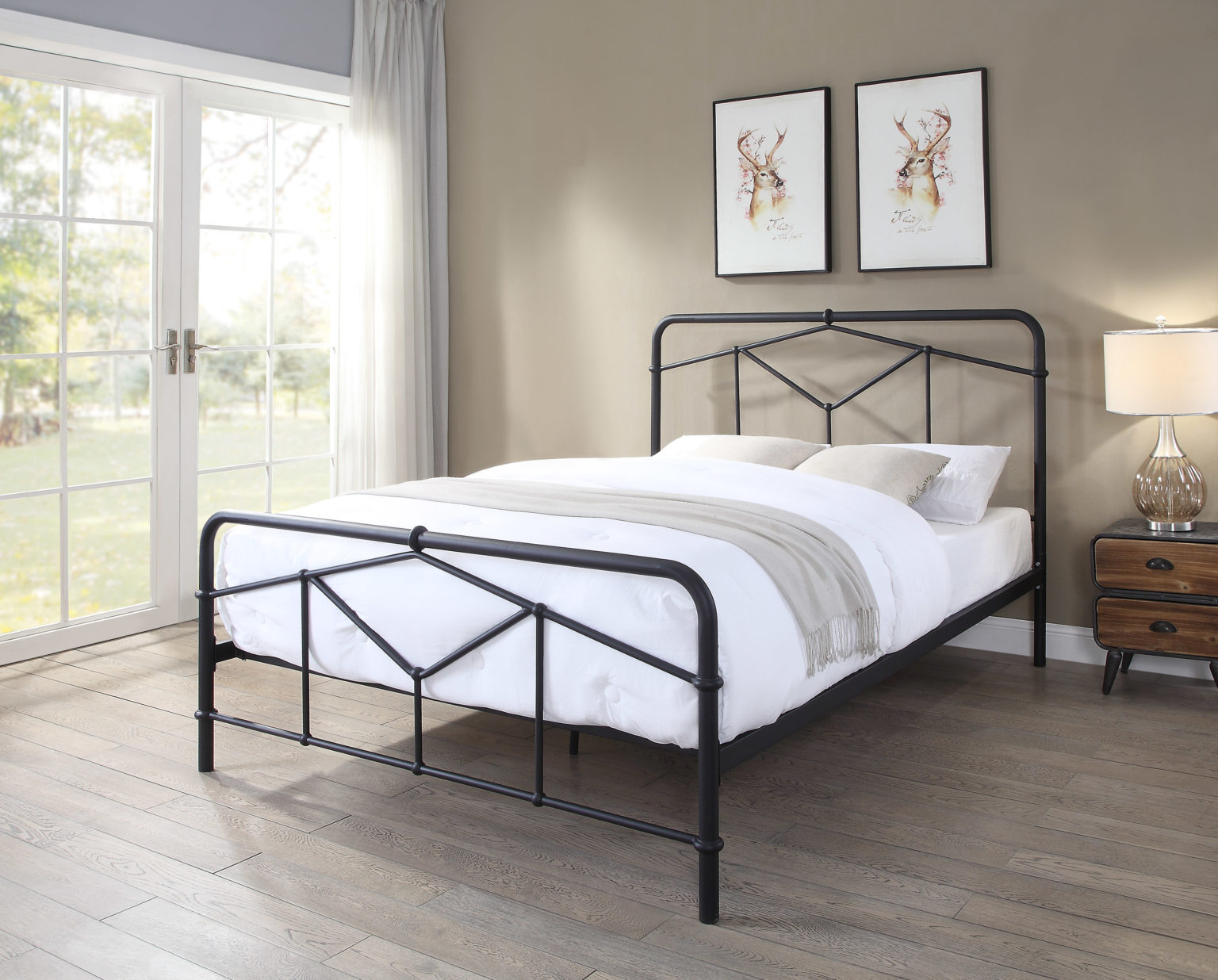 Axton Black Metal Bed Frame - Carpet Monster